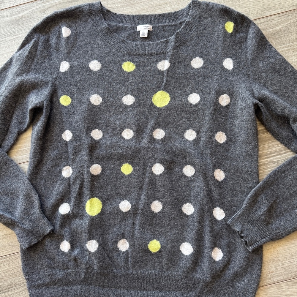 Halogen Charcoal Sweater with Lime Green and White Dots - Picture 7 of 10